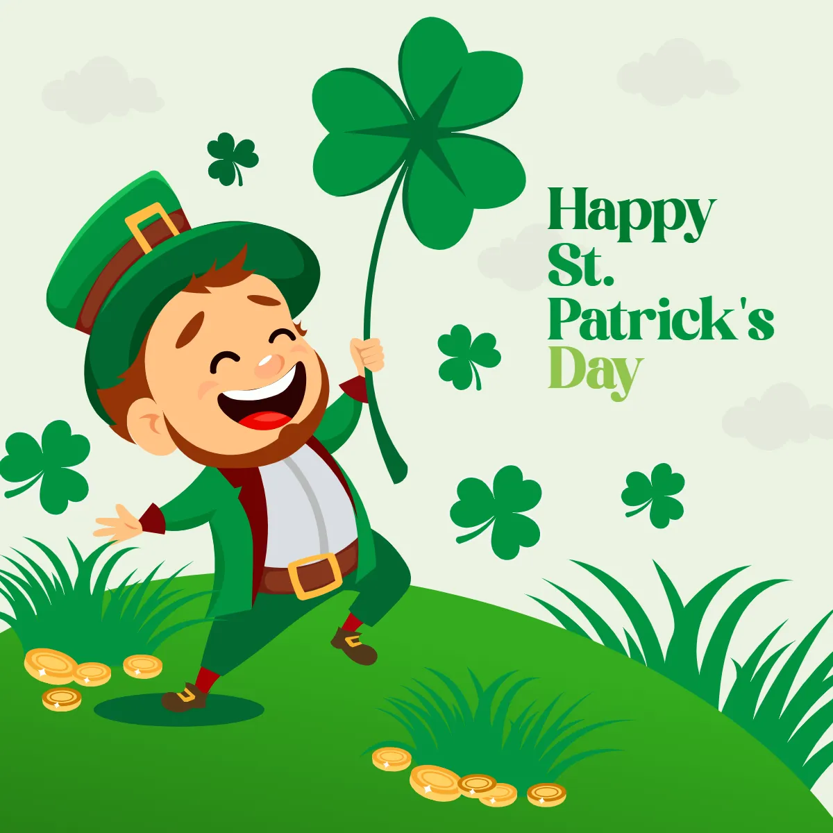 Free St. Patrick's Day Cartoon Clip Arts Template to Edit Online