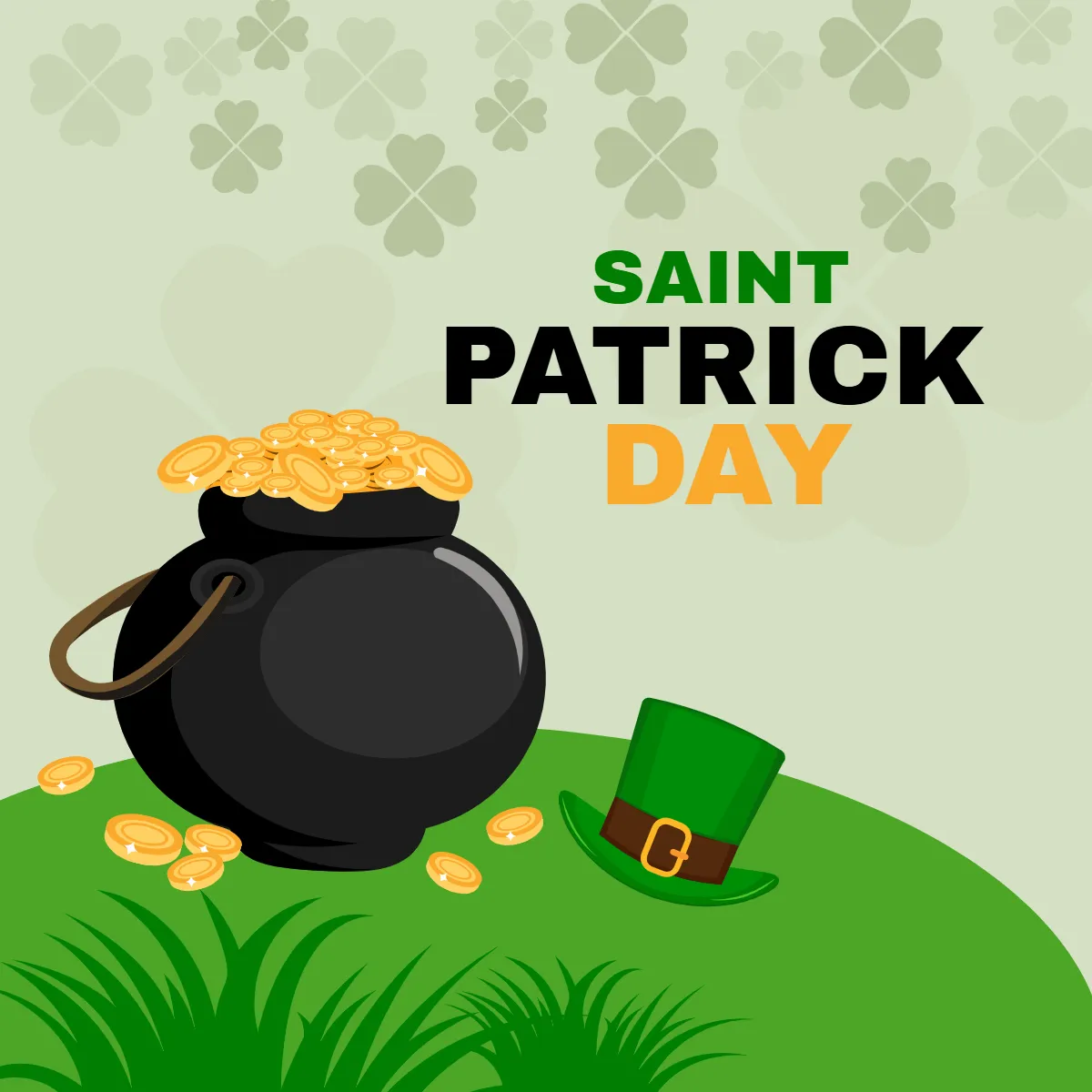 Free St. Patrick's Day Gold pot Clip Arts Template to Edit Online