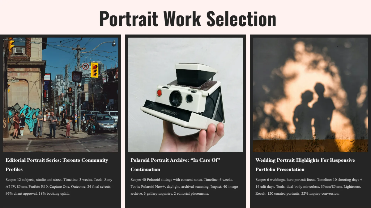 Free Photographer Portfolio Presentation Template to Edit Online