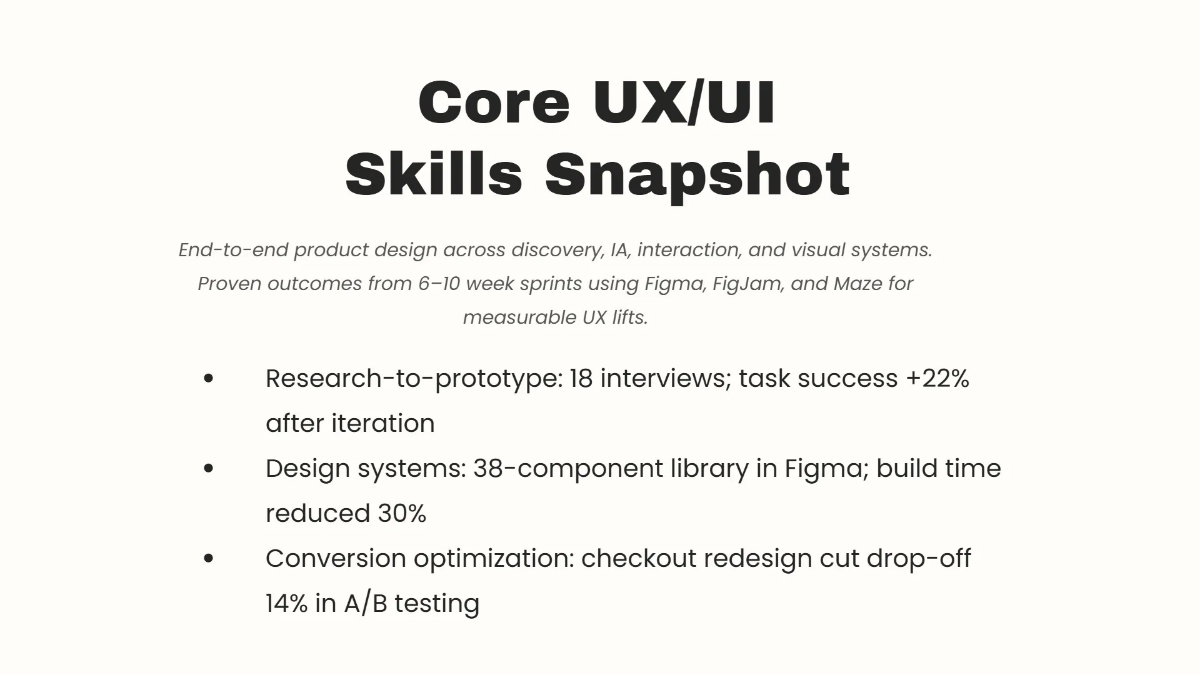Free UX/UI Designer Portfolio Slides Template to Edit Online