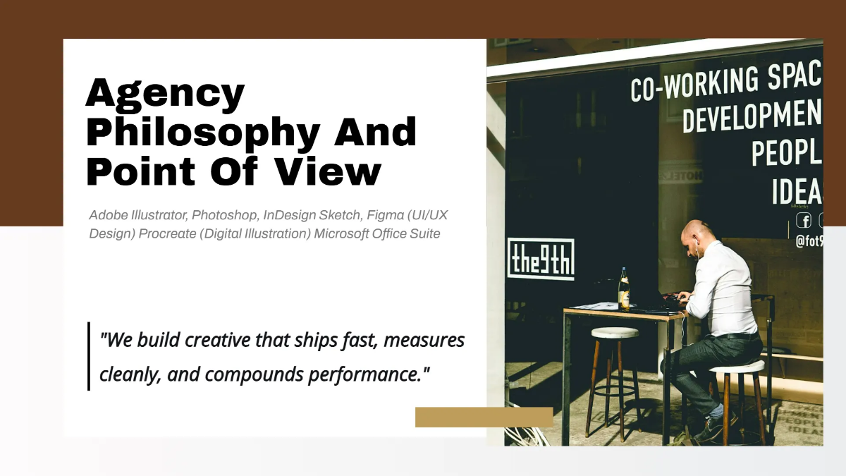 Free Creative Agency Portfolio Deck Template to Edit Online