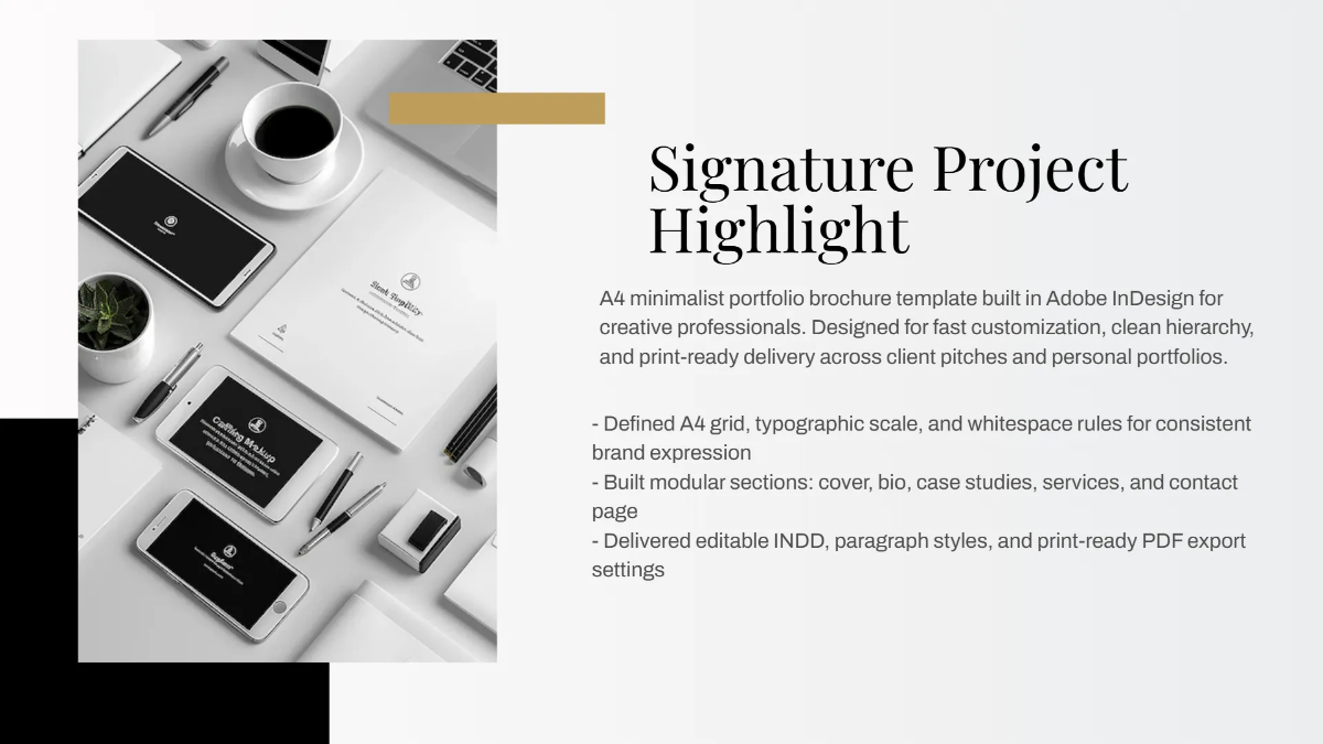 Free Minimalist Portfolio Presentation Template to Edit Online