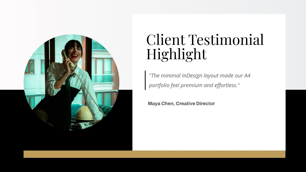 Free Minimalist Portfolio Presentation Template to Edit Online