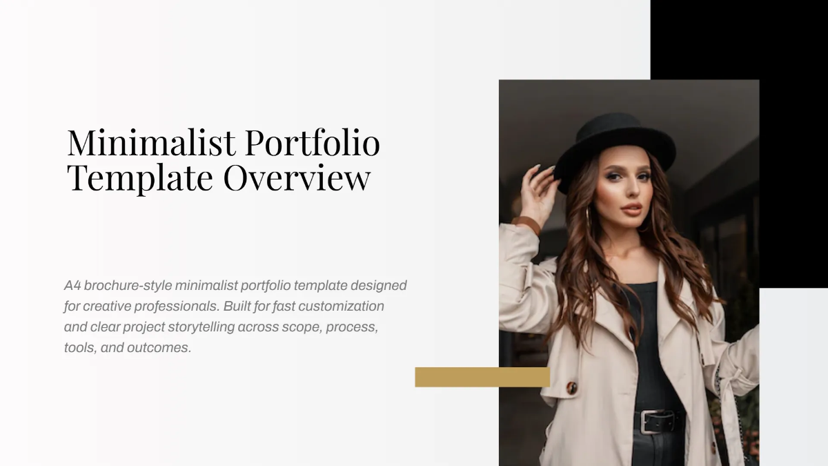 Free Minimalist Portfolio Presentation Template to Edit Online