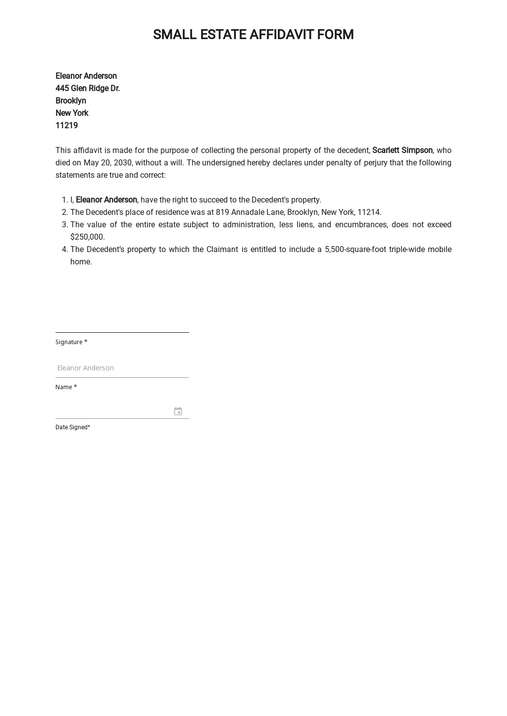 Free Blank Affidavit Service Template Google Docs Word Template net