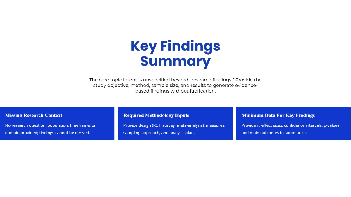 Free Research Findings Presentation Slides Template to Edit Online