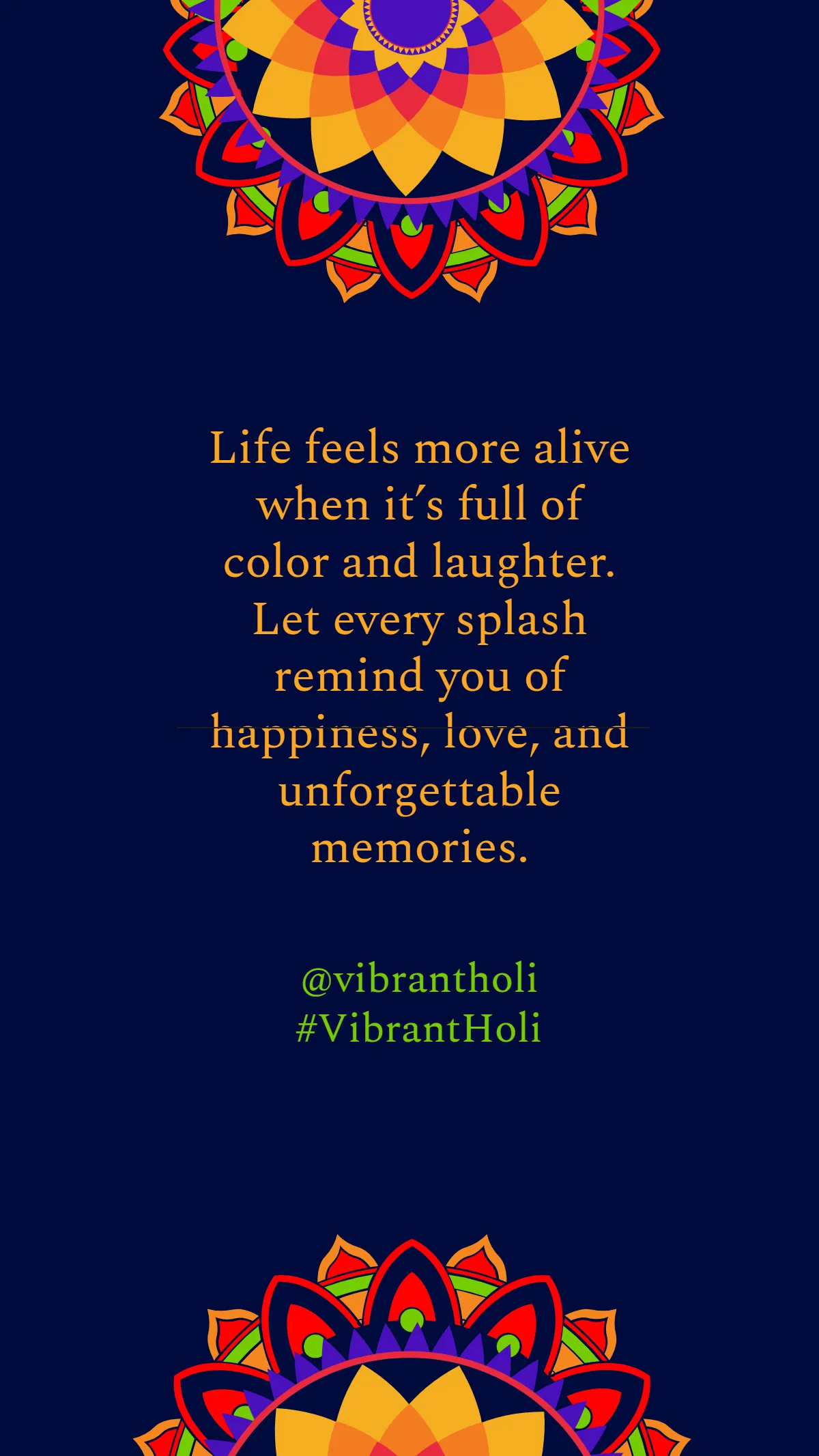 Free Vibrant Colors Holi Quote Template to Edit Online