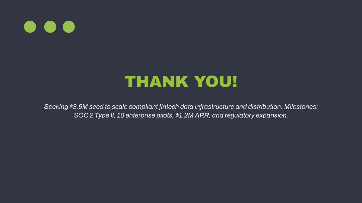 Free Fintech Venture Capital Pitch Deck Template to Edit Online