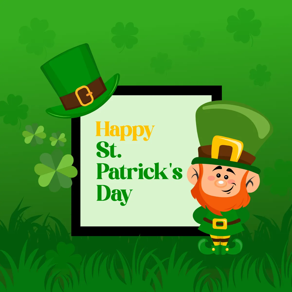 Free St. Patrick's Day Frame Clip Arts Template to Edit Online