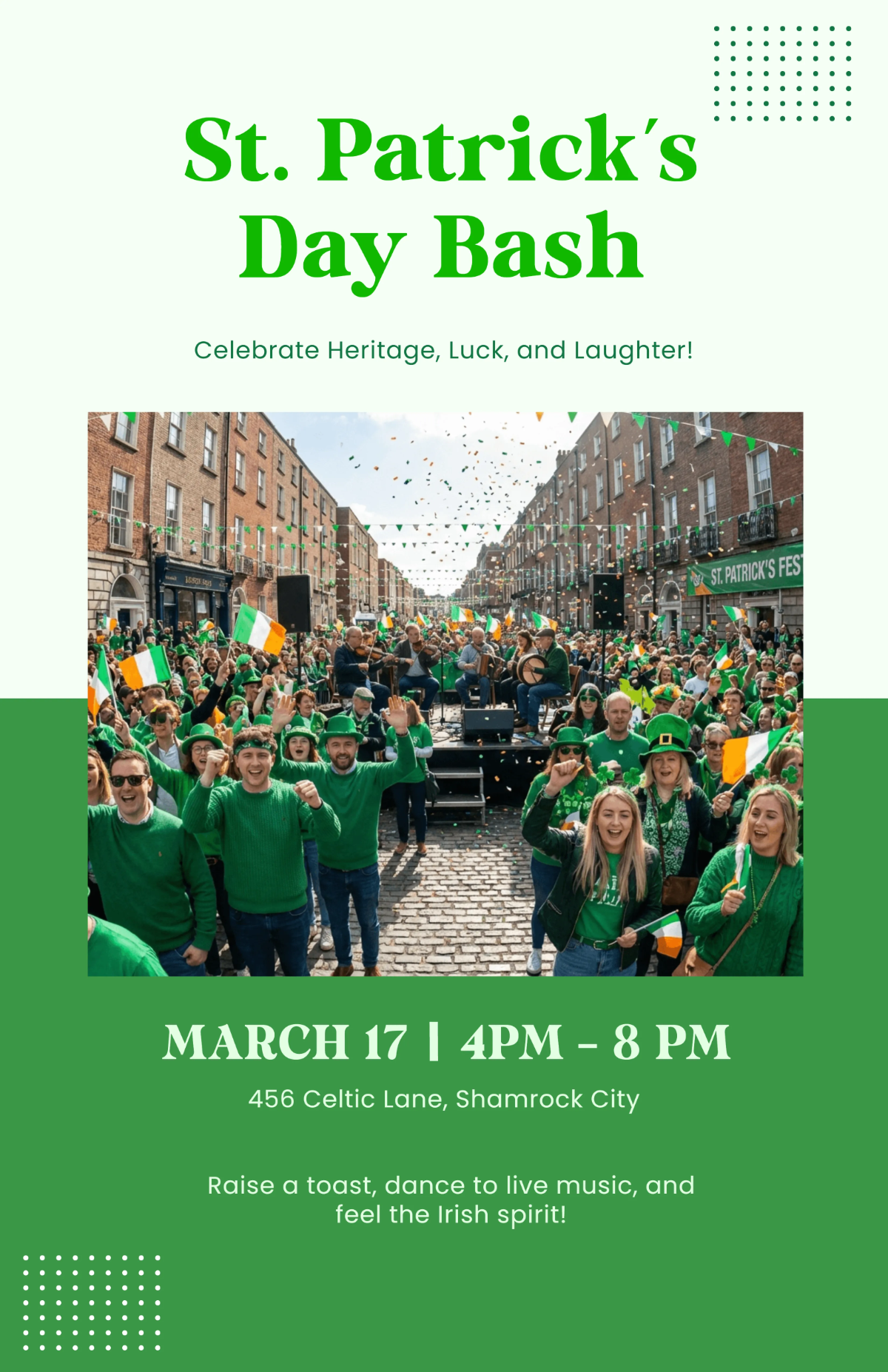 Free Irish Pride St. Patrick's Day Poster Template to Edit Online