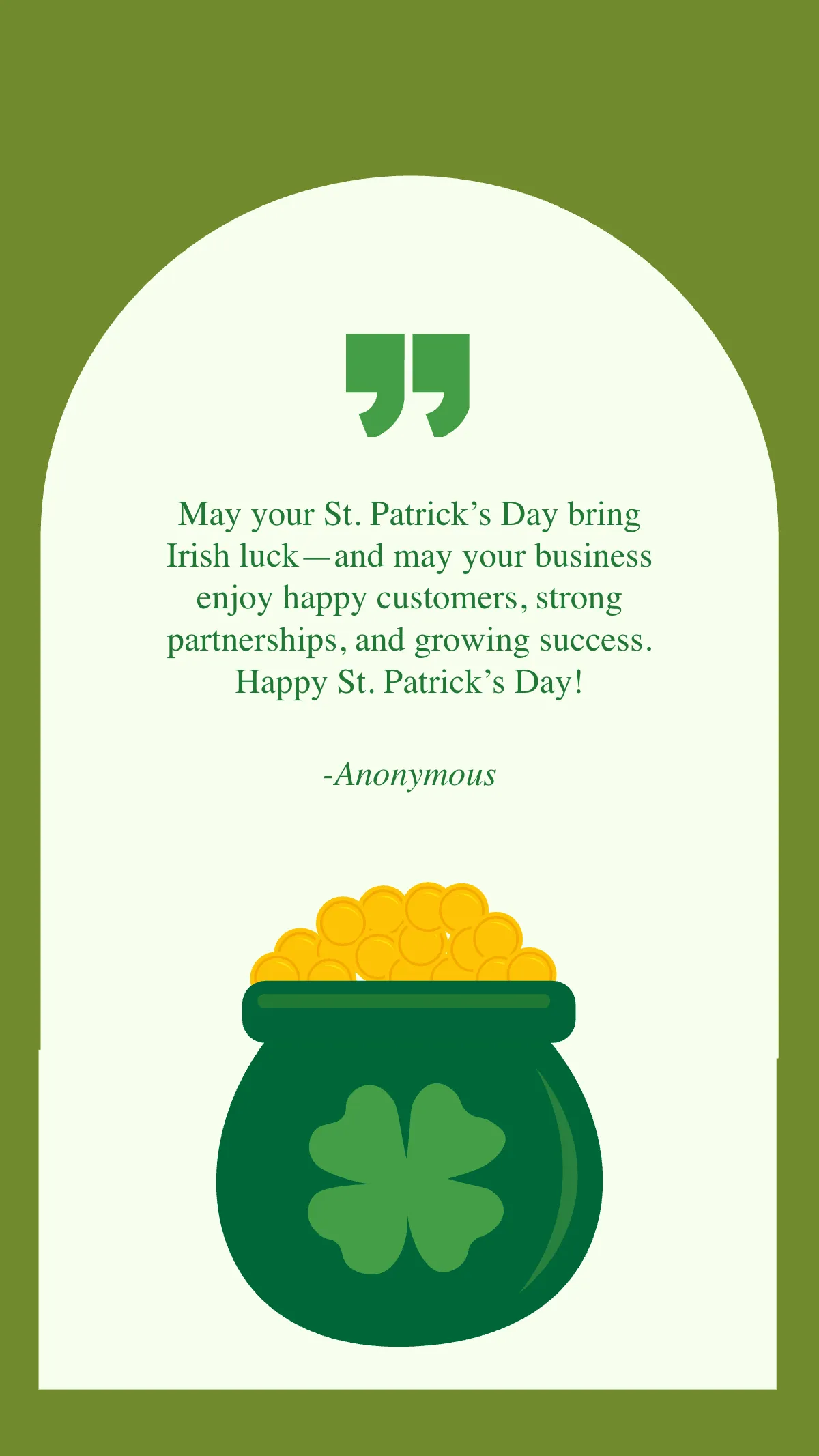 Free Business St Patrick's Day Quote Template to Edit Online