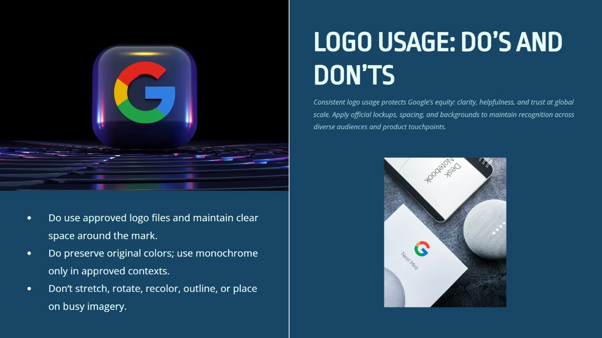 Free Google Brand Guidelines Slides Template to Edit Online
