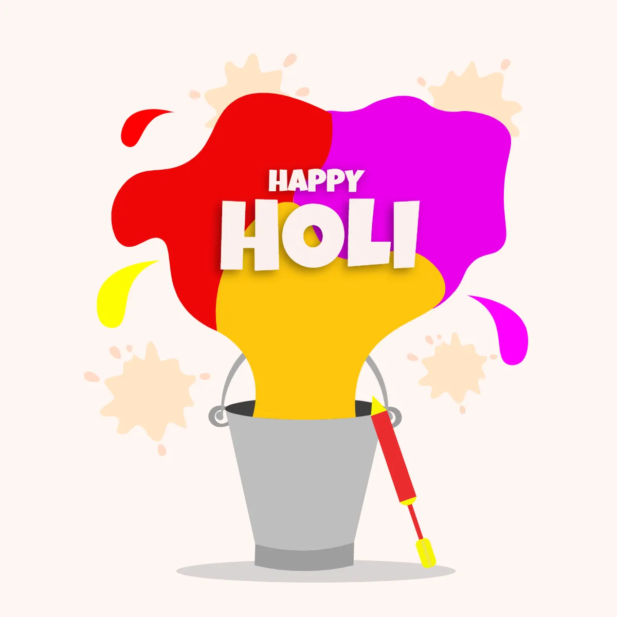 Free Simple Holi Festival Clip Arts Template to Edit Online
