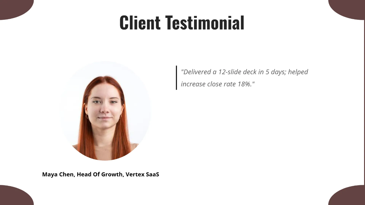 Freelancer Portfolio Presentation Template to Edit Online