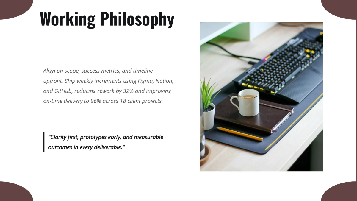 Freelancer Portfolio Presentation Template to Edit Online