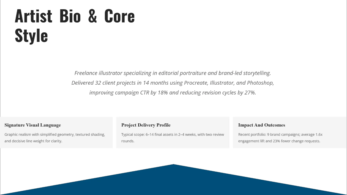 Free Illustrator Portfolio Deck Template to Edit Online