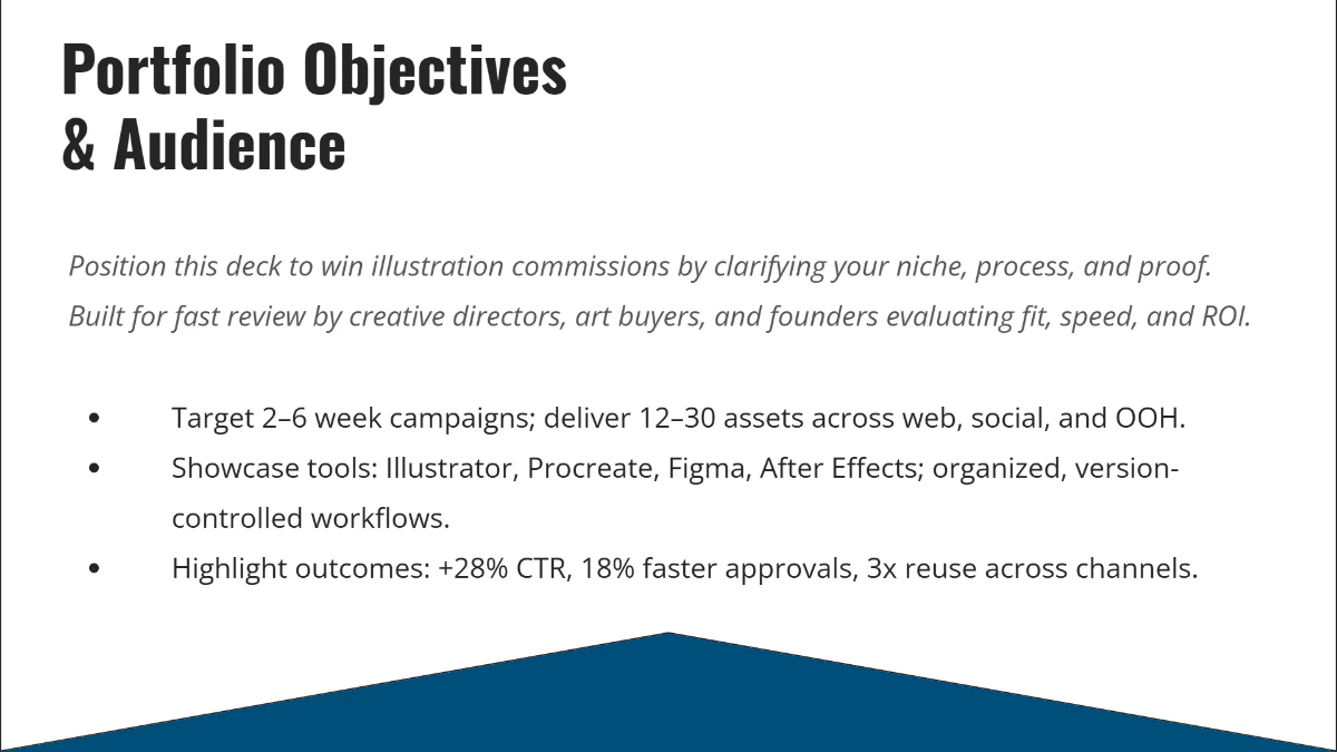 Free Illustrator Portfolio Deck Template to Edit Online