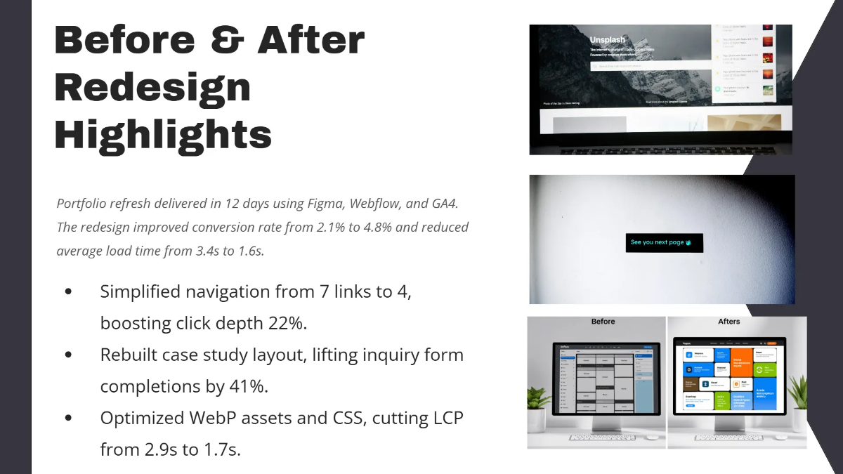Free Web Designer Portfolio Presentation Template to Edit Online