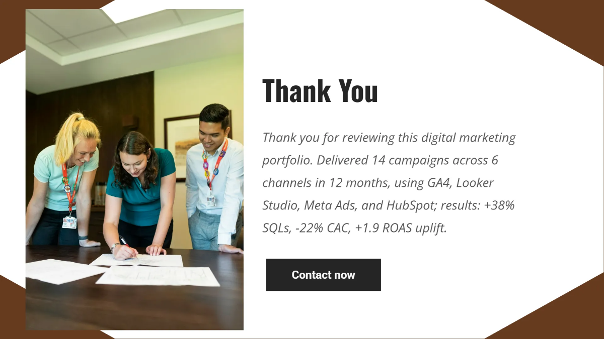 Free Digital Marketing Portfolio Presentation Template to Edit Online