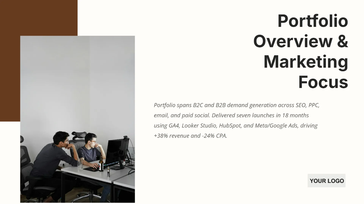 Free Digital Marketing Portfolio Presentation to Edit Online