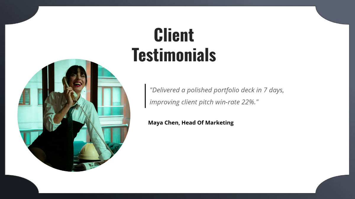 Free Modern Portfolio Presentation Template to Edit Online