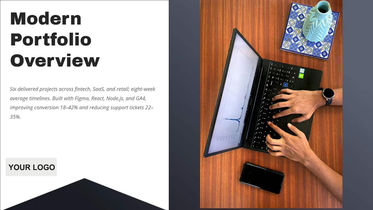 Free Modern Portfolio Presentation Template to Edit Online