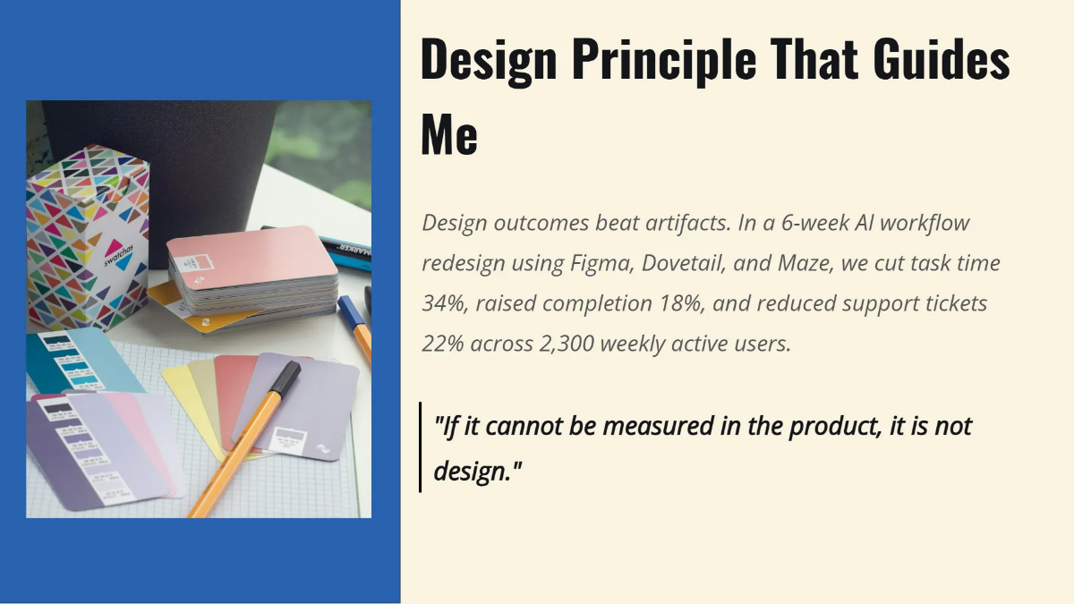 Free Product Designer Portfolio Deck Template to Edit Online