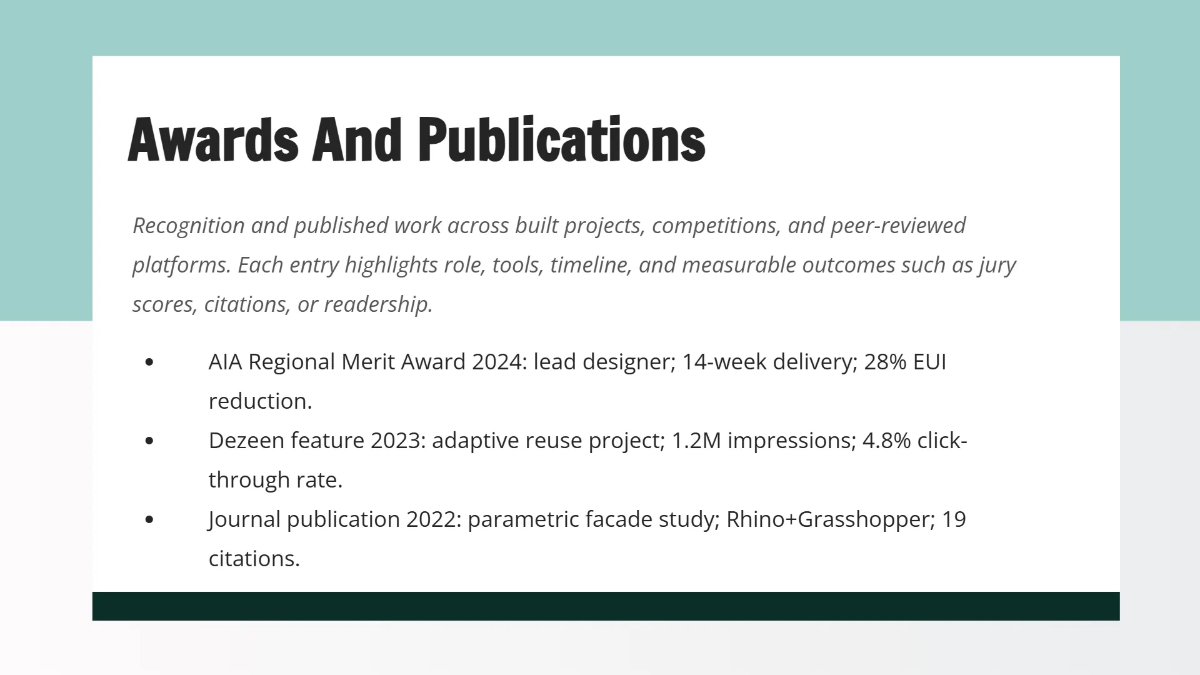 Free Architecture Portfolio Presentation Template to Edit Online