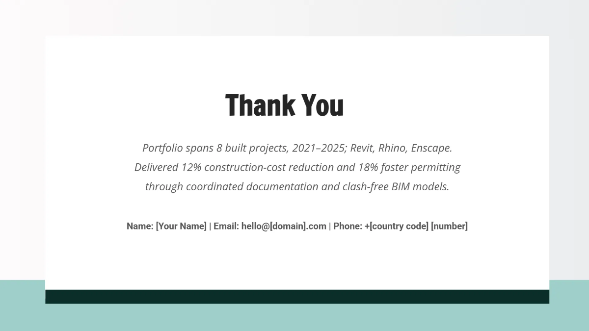 Free Architecture Portfolio Presentation Template to Edit Online