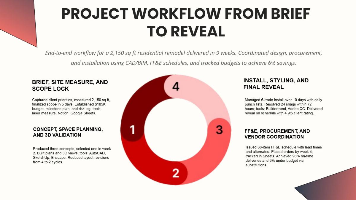 Free Interior Design Portfolio Presentation Template to Edit Online