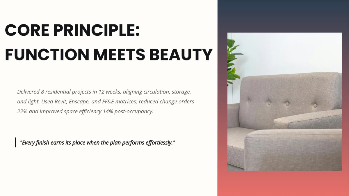 Free Interior Design Portfolio Presentation Template to Edit Online