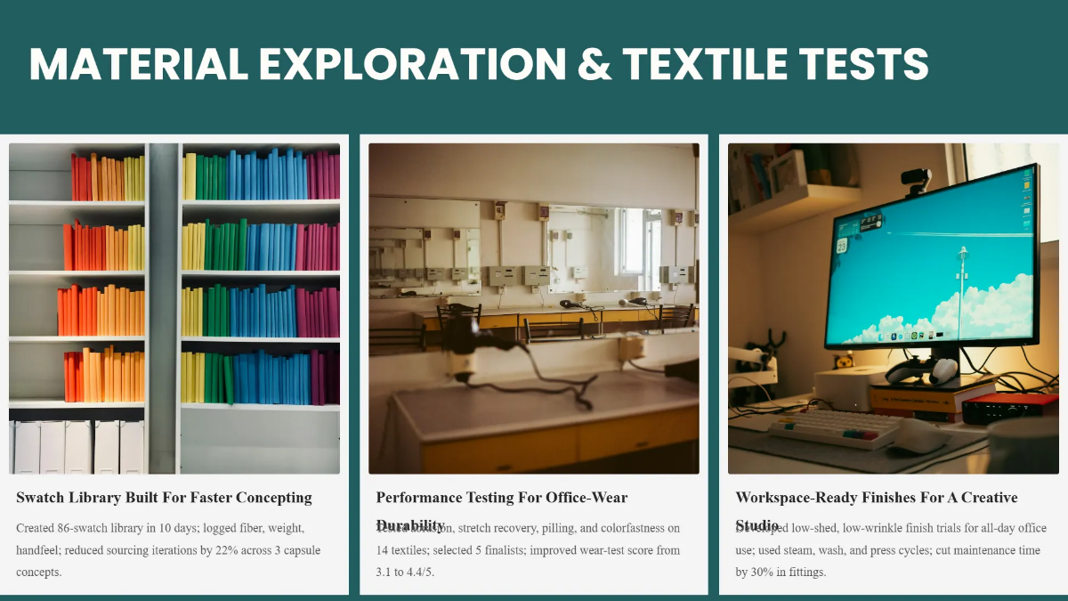 Free Fashion Designer Portfolio Slides Template to Edit Online