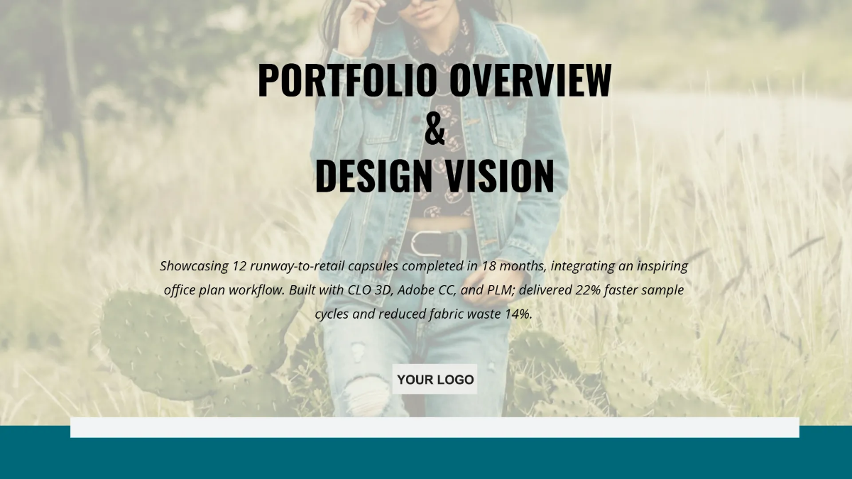 Free Fashion Designer Portfolio Slides Template to Edit Online