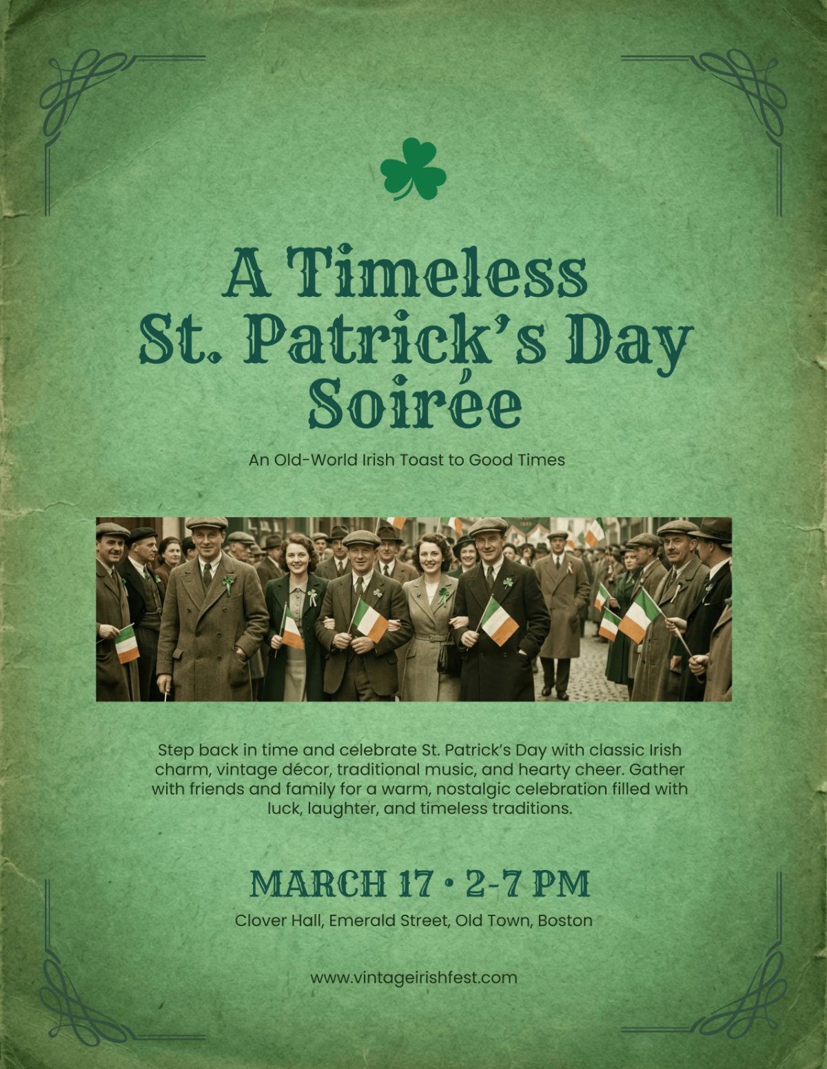 Free Vintage St. Patrick's Day Flyer Template to Edit Online