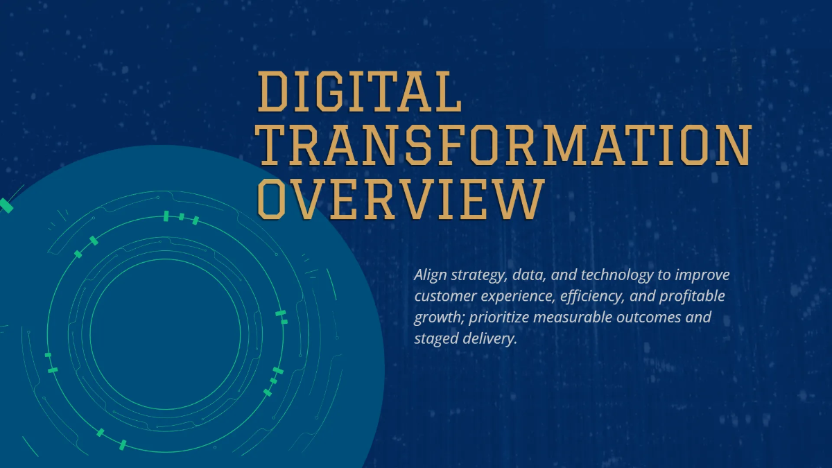 Free Digital Transformation Business Presentation Template to Edit Online