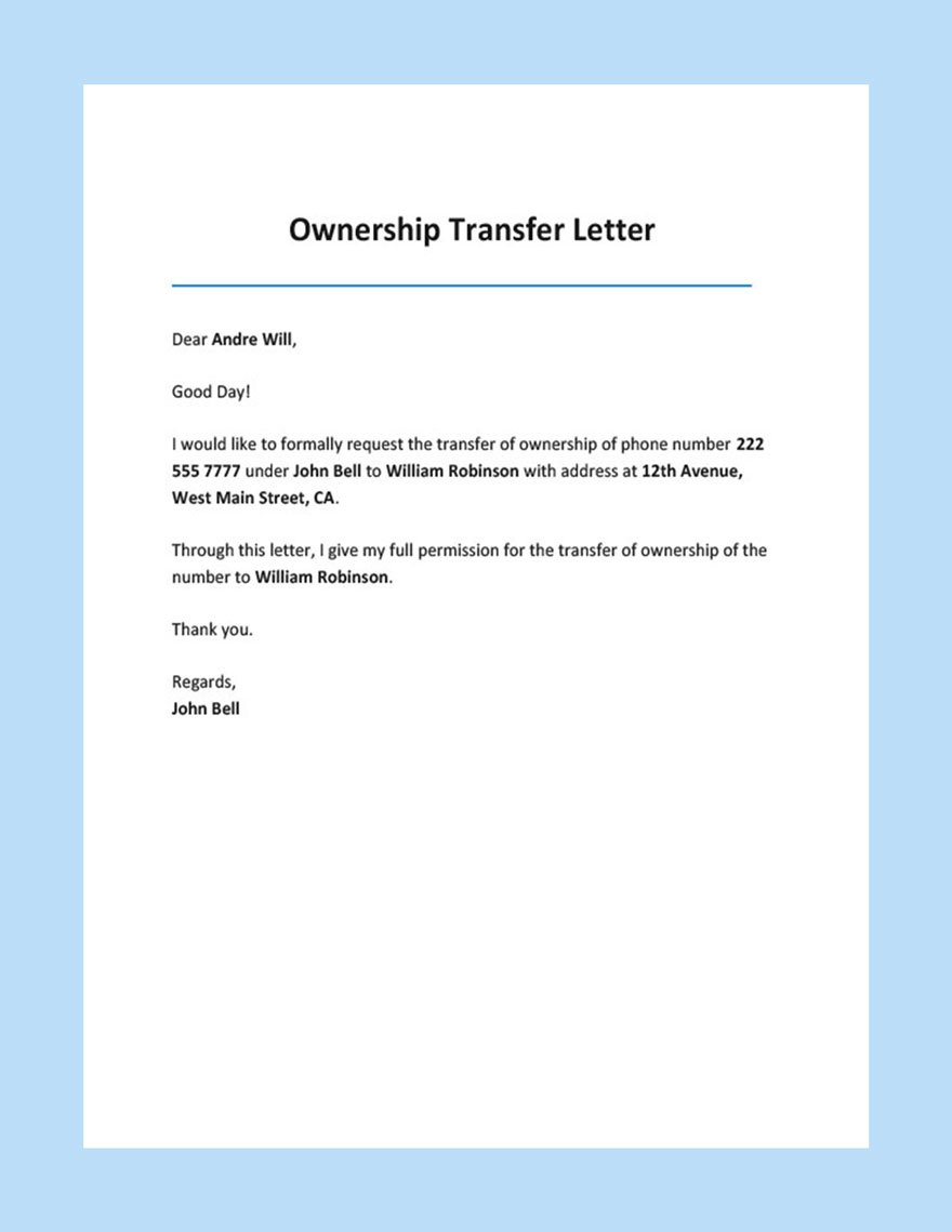 transfer of ownership rights