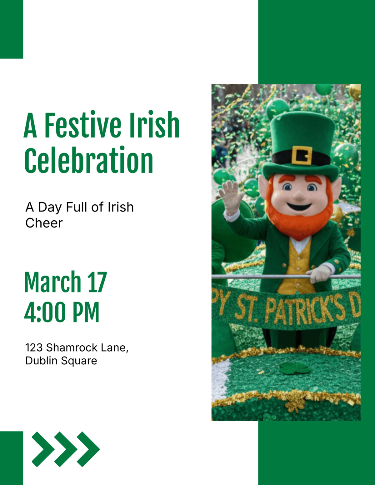 Free Festive St. Patrick’s Day Flyer Template to Edit Online