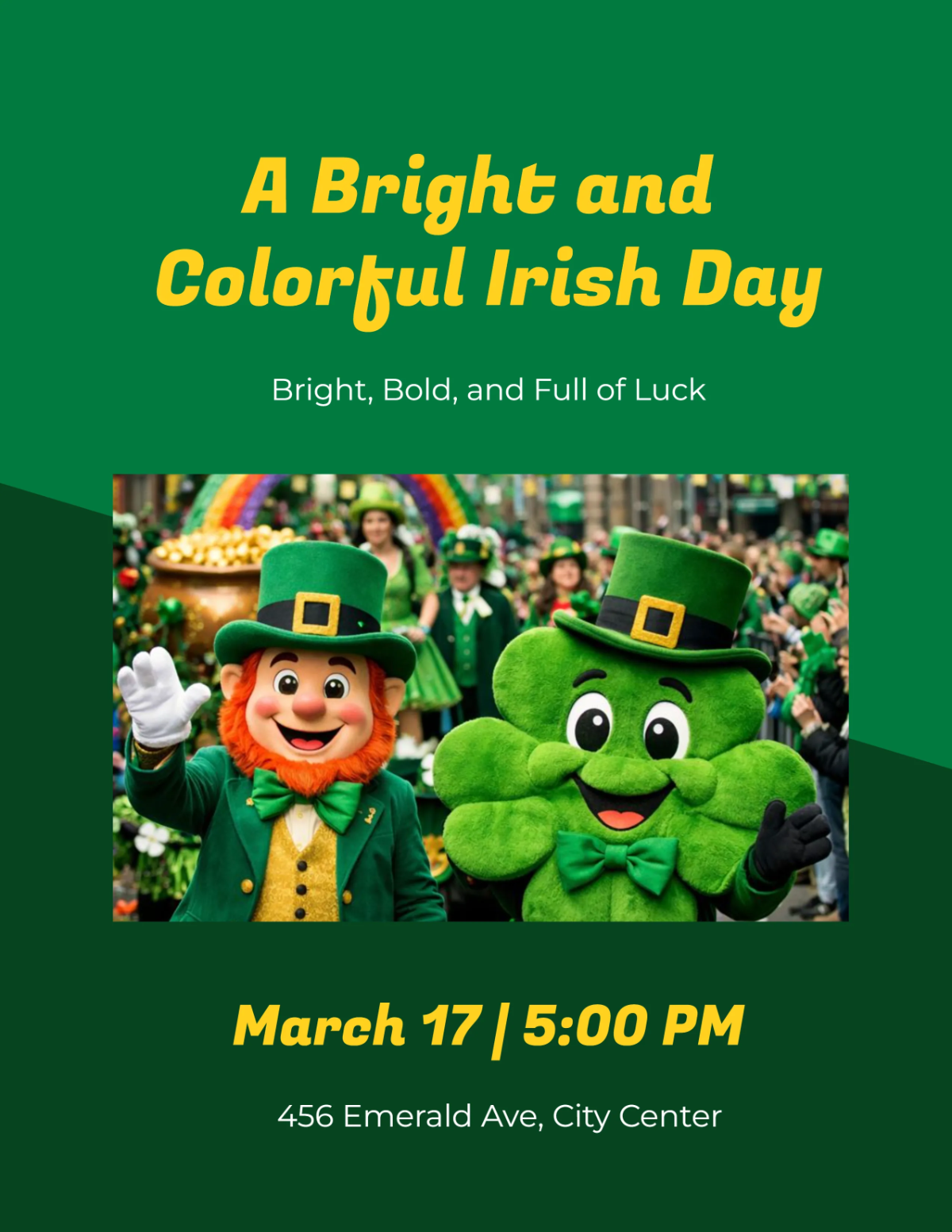Free Colorful St. Patrick’s Day Flyer Template to Edit Online