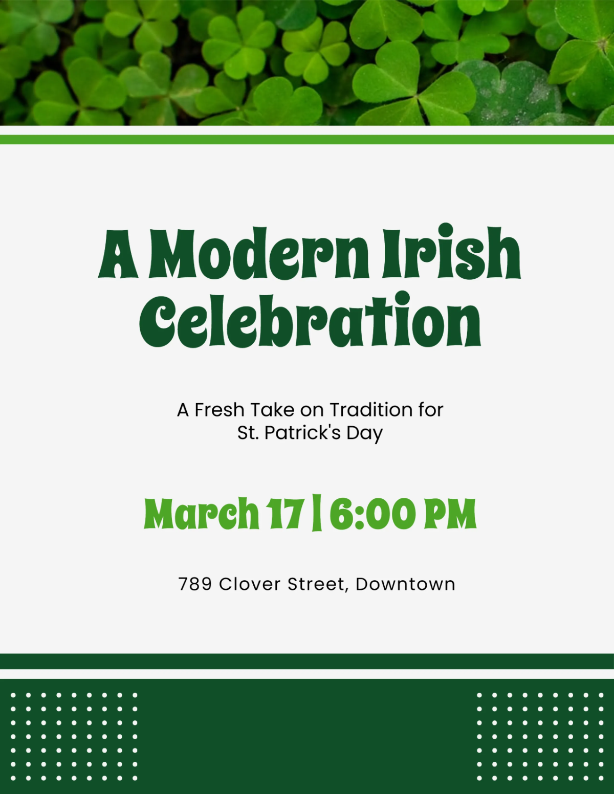 Free Modern St. Patrick’s Day Flyer Template to Edit Online