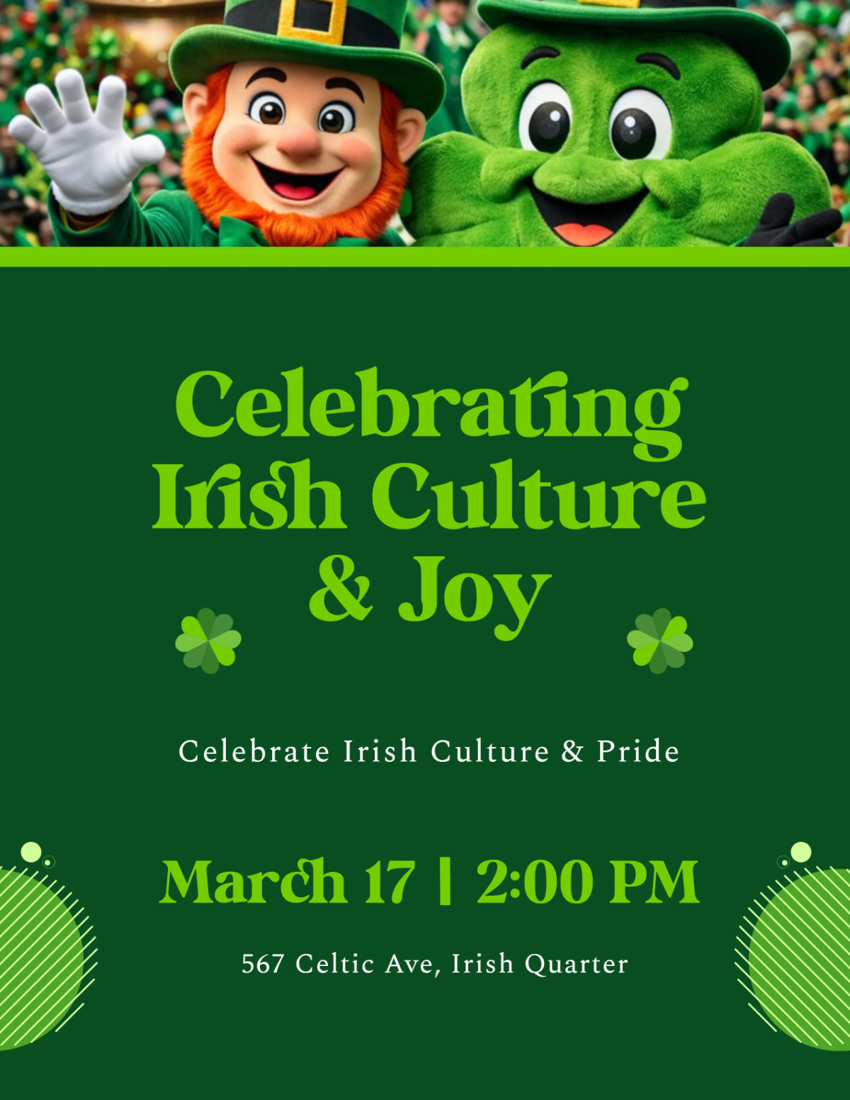 Free Irish Celebration St. Patrick’s Day Flyer Template to Edit Online