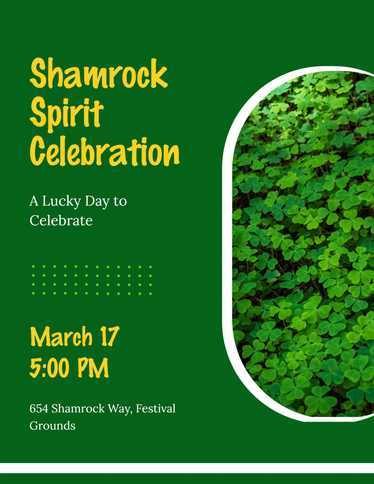 Free Shamrock Theme St. Patrick’s Day Flyer Template to Edit Online