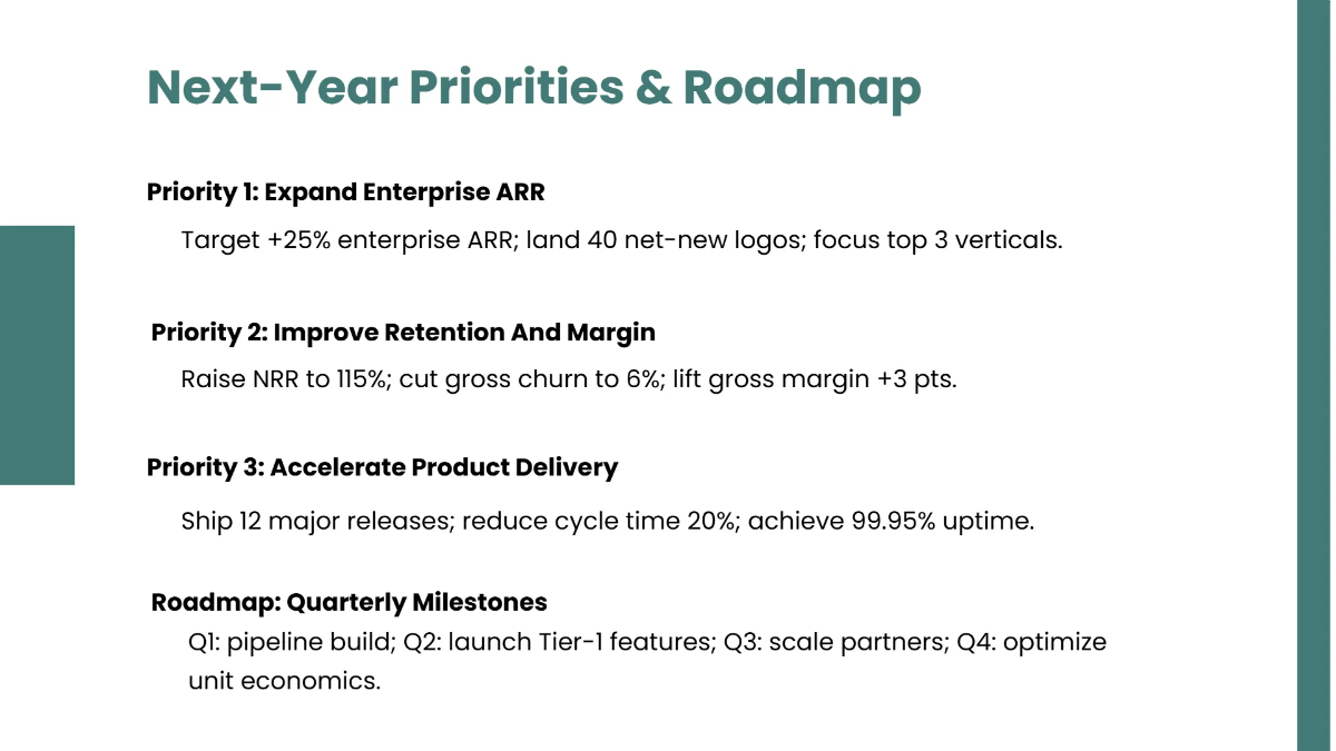 Free Annual Business Review Presentation Template to Edit Online
