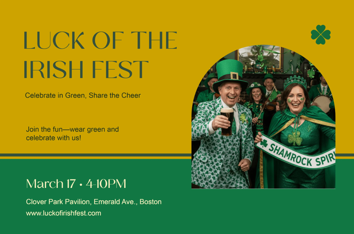 Free Gold St. Patrick's Day Banner Template to Edit Online