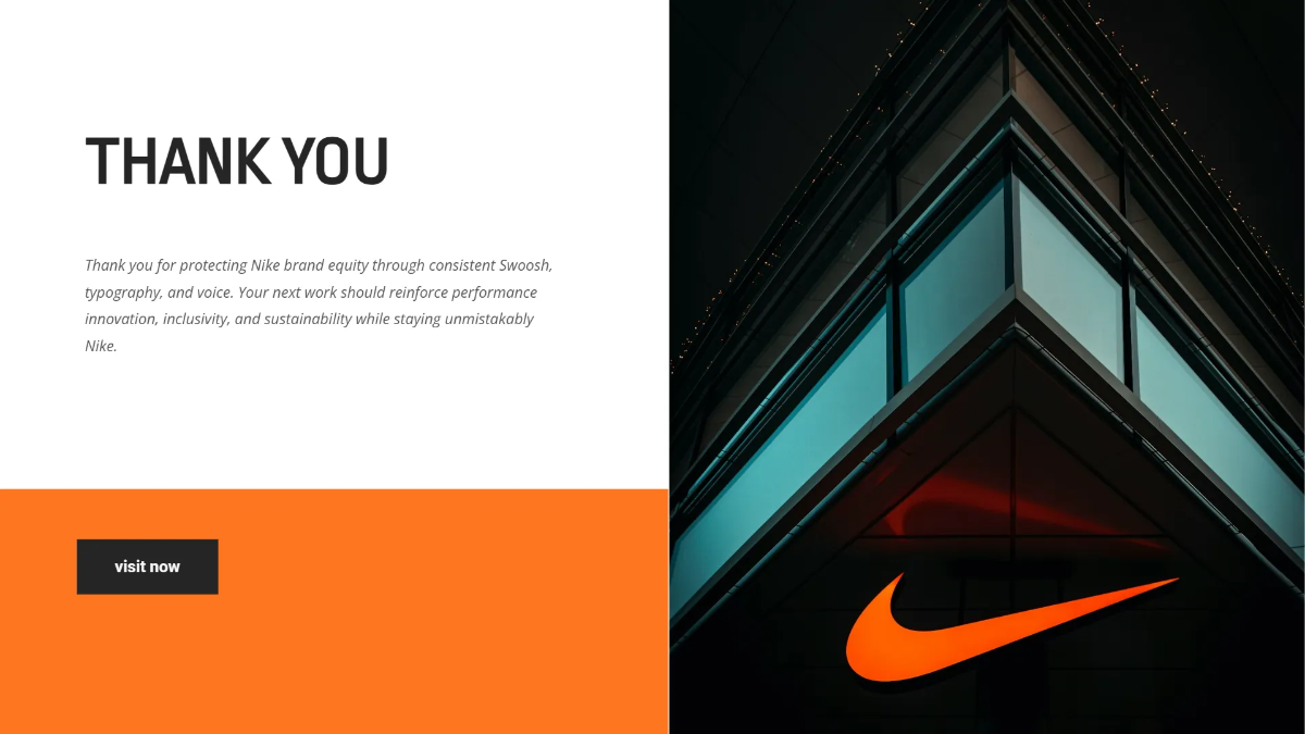 Free Nike Brand Guidelines Presentation Template to Edit Online