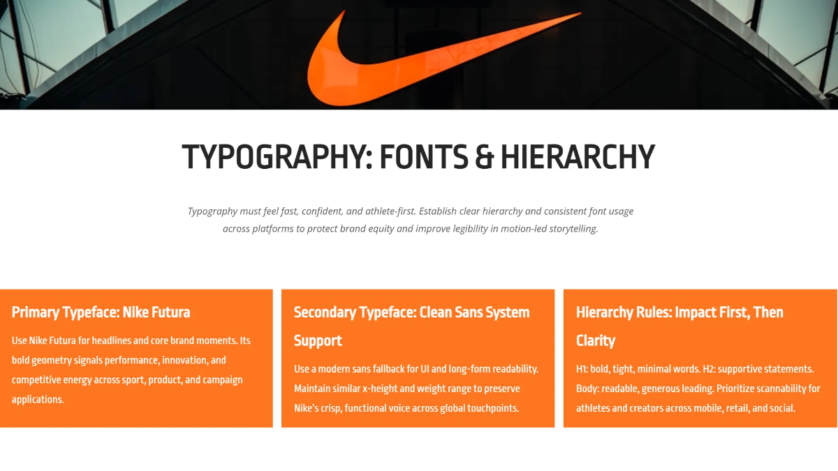 Free Nike Brand Guidelines Presentation Template to Edit Online