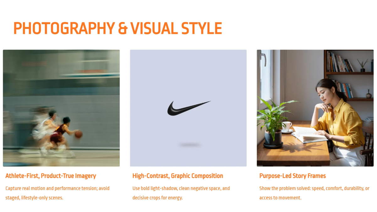 Free Nike Brand Guidelines Presentation Template to Edit Online
