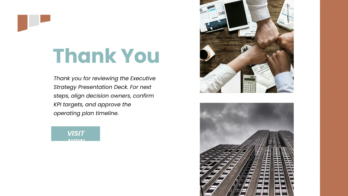 Free Executive Strategy Presentation Deck Template to Edit Online