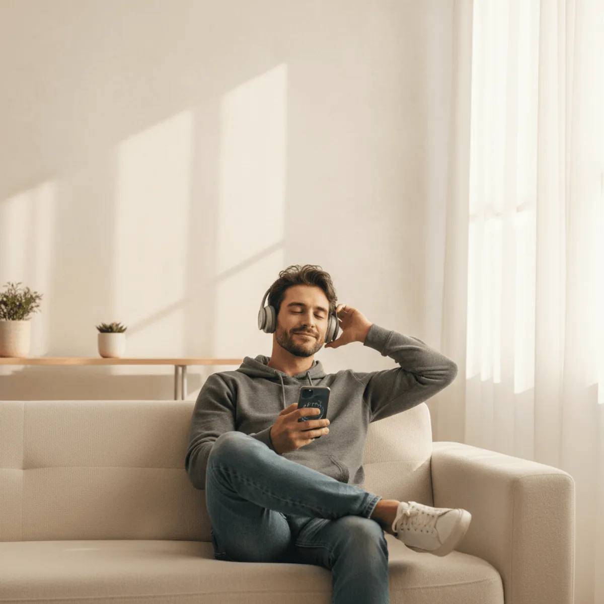 Free Man Listening To Music to Edit Online