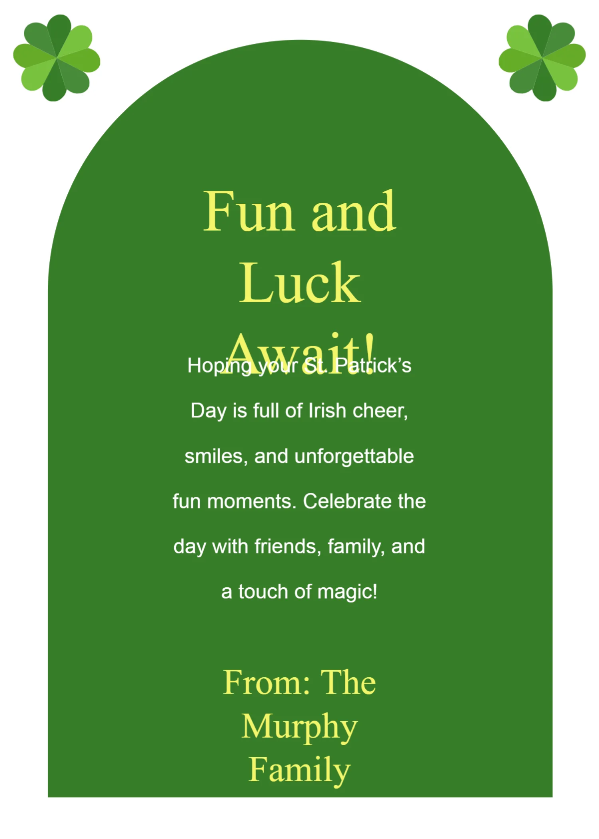 Irish Fun St. Patrick’s Day Wishes Template