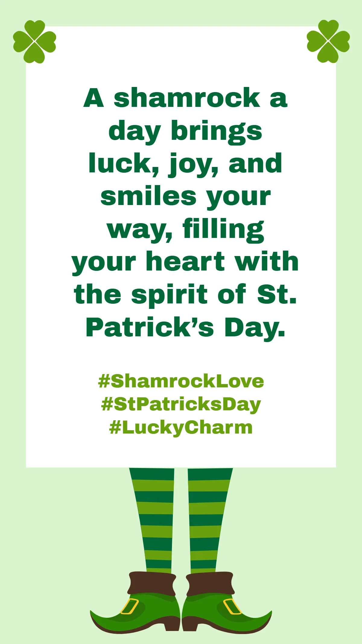 Free Shamrock St. Patrick’s Day Quotes Template to Edit Online